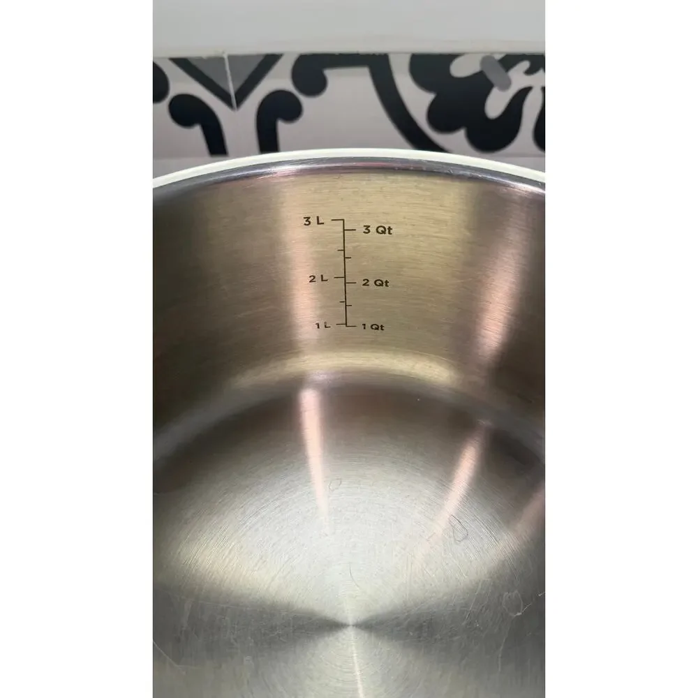 VIKING 3-Ply Stainless Steel 4Qt Stockpot w/ Glass Lid Professional Cookware